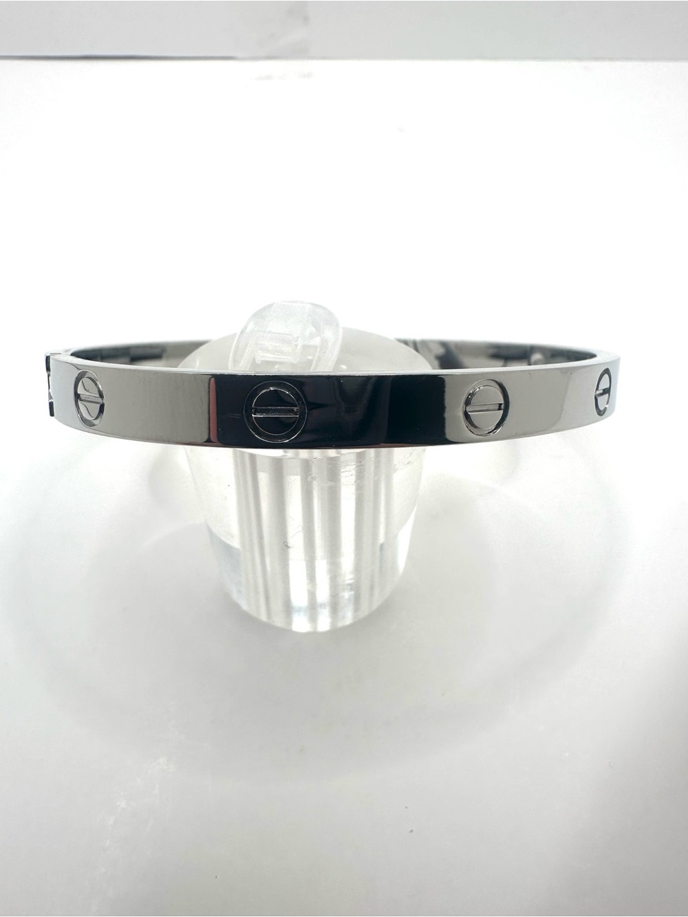 Fashion: Screw  Motif Hinged accent Bangle Bracelet